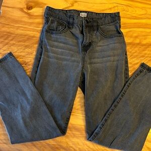 Franki washed out black straight- leg jeans